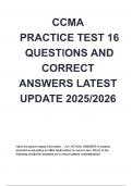 CCMA Practice test 16 with Complete Solutions&comma; Rationalized &lbrack;100&percnt; Correct&rsqb; Grade A&plus; By Expert&period;