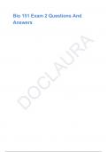 Bio 151 Exam 2 Questions And Answers