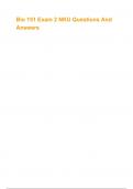 Bio 151 Exam 2 NKU Questions And Answers