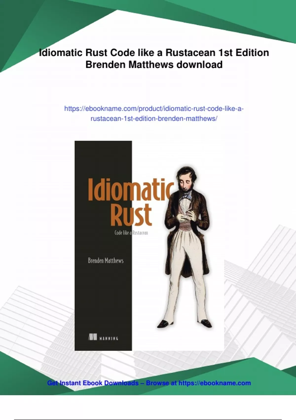 Summary Idiomatic Rust Code like a Rustacean 1st Edition Brenden ...