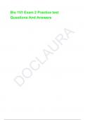 Bio 151 Exam 2 Practice test Questions And Answers