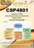 CSP4801 Assignment 2 &lpar;COMPLETE ANSWERS&rpar; 2025 - DUE 20 June 2025