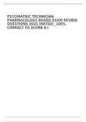PSYCHIATRIC TECHNICIAN PHARMACOLOGY BOARD EXAM REVIEW QUESTIONS 2025 &lpar;RATED&rpar;  100&percnt; CORRECT TO SCORE A&plus;