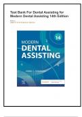 Test Bank For Dental Assisting for Modern Dental Assisting 14th Edition Editors Jeffrey R&period; Smith & Debbie S&period; Robinson All Chapters Covered&period;