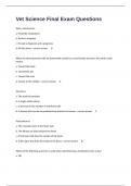 Vet Science Final Exam Questions With Correct Detailed Answers&period;