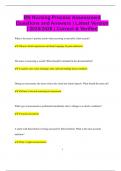 RN Nursing Process Assessment Questions and Answers &vert; Latest Version  &vert; 2025&sol;2026 &vert; Correct & Verified