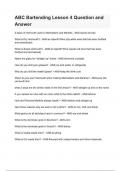 ABC Bartending &sol; ABC Bartending Lesson 4 Exam &lpar;Latest 2025 Update&rpar; Exam Review&vert; Questions and Detailed Answers&vert; 100&percnt; Verified Correct&vert; Grade A&plus; &lpar;100&percnt; Pass&rpar; All Units Covered