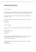 Veterinary Science Practice Exam Questions With Correct Answers 100&percnt; Verified&period;