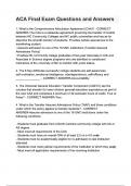 ACA&sol; ACA Final Exam Study Guide &lpar;Latest 2025 Update&rpar; Exam Review&vert; Questions and Detailed Answers&vert; 100&percnt; Verified Correct&vert; Grade A&plus; &lpar;100&percnt; Pass&rpar; All Units Covered