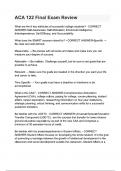 ACA122 Final Exam&sol; ACA 122 Final Exam Review  &lpar;Latest 2025 Update&rpar; Exam Review&vert; Questions and Detailed Answers&vert; 100&percnt; Verified Correct&vert; Grade A&plus; &lpar;100&percnt; Pass&rpar; All Units Covered