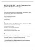 IAEM CEM&sol;AEM Practice Exam questions with verified answers to pass