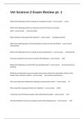 Vet Science 2 Exam Review pt&period; 1 Possible Questions And Answers 100&percnt; Accurately Solved&period;