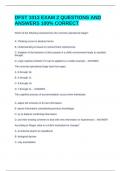 DFST 1013 EXAM 2 QUESTIONS AND ANSWERS 100&percnt; CORRECT