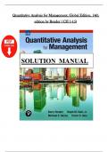 Solution Manual for Quantitative Analysis for Management&comma; Global Edition&comma; 14th edition by Render&comma; Chapters 1 - 15 Covered&comma; Latest Edition