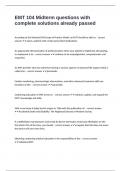 EMT 104 Midterm questions with complete solutions already passed