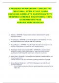 CERTIFIED BRAIN INJURY SPECIALIST  CBIS FINAL EXAM STUDY GUIDE  2025&sol;2026 COMPLETE QUESTIONS WITH  VERIFIED CORRECT SOLUTIONS &vert;&vert; 100&percnt;  GUARANTEED PASS  <BRAND NEW VERSION> 
