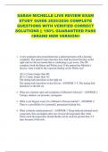 SARAH MICHELLE LIVE REVIEW EXAM  STUDY GUIDE 2025&sol;2026 COMPLETE  QUESTIONS WITH VERIFIED CORRECT  SOLUTIONS &vert;&vert; 100&percnt; GUARANTEED PASS  <BRAND NEW VERSION> 