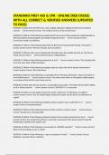 STANDARD FIRST AID & CPR - ONLINE &lpar;RED CROSS&rpar; WITH ALL CORRECT & VERIFIED ANSWERS &lpar;UPDATED TO PASS&rpar;