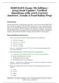 SERVSAFE Exam 7th Edition &vert; 2025&sol;2026 Update &vert; Verified Questions with 100&percnt; Correct Answers &vert; Grade A Food Safety 