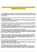 HUC MOCK CERTIFICATION EXAM QUESTIONS AND ANSWERS GRADED LATEST UPDATE&period;