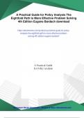 A Practical Guide for Policy Analysis The Eightfold Path to More Effective Problem Solving 4th Edition Eugene Bardach - Digital Download