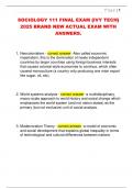 SOCIOLOGY 111 FINAL EXAM &lbrace;IVY TECH&rcub;  2025 BRAND NEW ACTUAL EXAM WITH  ANSWERS&period;