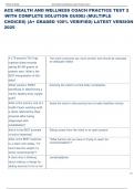 Exam &lpar;elaborations&rpar; ACE HEALTH AND WELLNESS COACH PRACTICE    