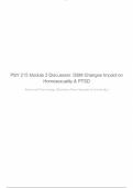 PSY 215 Module 2 Discussion&colon; DSM Changes Impact on Homosexuality & PTSD