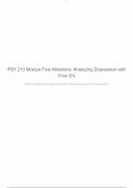 PSY 215 Module Five Milestone&colon; Analyzing Depression with Four D's