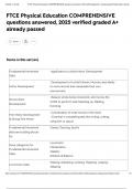 FTCE Physical Education COMPREHENSIVE questions answered&comma; 2025 verified graded A&plus; already passed
