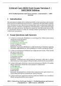 Critical Care HESI Exit Exam Version 1 &vert; 2025&sol;2026 Edition &vert; All 55 Verified Questions and Correct Answers &vert; Guaranteed A&plus; &vert; 100&percnt; Accurate