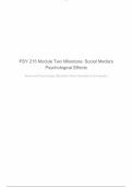 PSY 215 Module Two Milestone&colon; Social Media's Psychological Effects