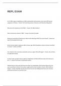 REPL EXAM QUESTIONS WITH CORRECT ANSWERS