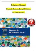 Solution Manual  Dynamic Business Law&comma; 6th Edition  By Nancy KubasekDR ERIC