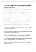 SC Real Estate State Exam Questions With Correct Answers&period;