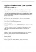 South Carolina Real Estate Exam Questions with correct answers