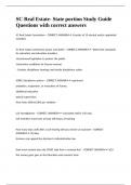 SC Real Estate- State portion Study Guide Questions with correct answers