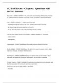 SC Real Estate - Chapter 1 Questions with correct answers