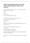 South Carolina Real Estate Exam &lpar;State Portion Only&rpar; Questions With Correct Answers