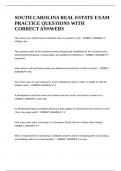 SOUTH CAROLINA REAL ESTATE EXAM PRACTICE QUESTIONS WITH CORRECT ANSWERS