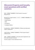 Wisconsin Property and Casualty exam questions with verified solutions