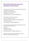 Wisconsin Property Insurance questions with answers