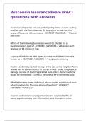 Wisconsin Insurance Exam &lpar;P&C&rpar; questions with answers