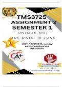 TMS3725 Assignment 2 &lpar;COMPLETE ANSWERS&rpar; Semester 1 2025 - DUE 18 June 2025