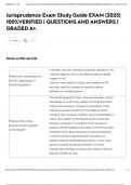 Jurisprudence Exam Study Guide EXAM &lpar;2025&rpar; 100&percnt;VERIFIED &vert; QUESTIONS AND ANSWERS &vert; GRADED A&plus;&period;