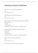 Veterinary Science Final Exam Questions And Answers Well Defined Graded A&plus;&period;