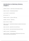 Introduction to Veterinary Science&comma; Chapter 1Certification Exam Examples Questions And Answers Solved&period;