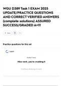WGU D389 Task 1 EXAM 2025 UPDATE&sol;PRACTICE QUESTIONS AND CORRECT VERIFIED ANSWERS &lpar;complete solutions&rpar; ASSURED SUCCESS&sol;GRADED A&plus;&excl;&excl;&excl;