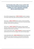 TCFP Incident Safety Officer Exam LATEST 2025  UPDATE WITH COMPLETE QUESTIONS AND  CORRECTLY WELL DEFINED ANSWERS  100&percnt;GUARANTEED PASS&excl;&excl;&excl;