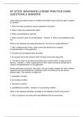 NY STATE INSURANCE LICENSE PRACTICE EXAM QUESTIONS & ANSWERS